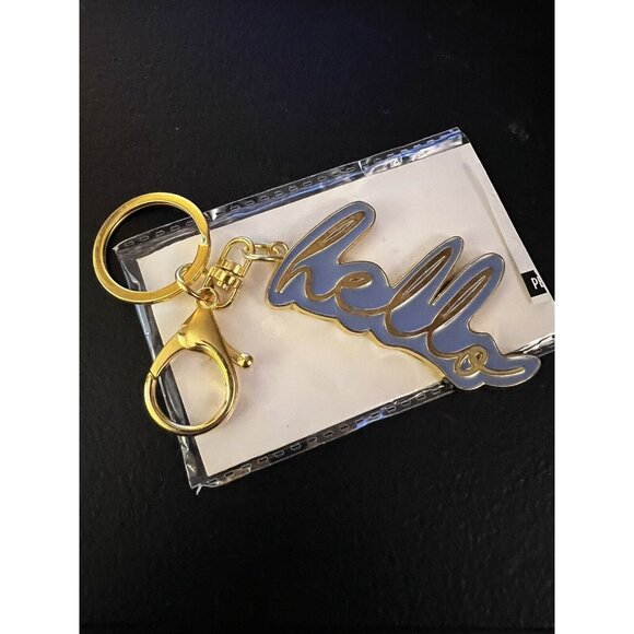 Gold & Blue HELLO Key Chain - Picture 2 of 5